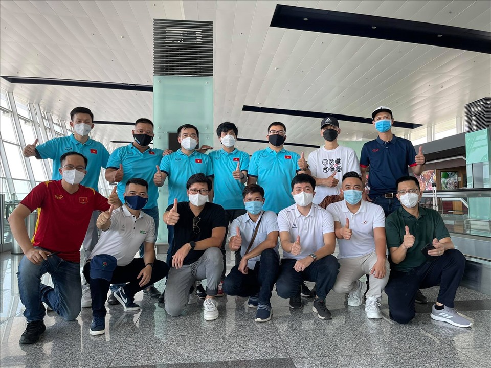 Các phóng viên Việt Nam cùng sang UAE với đội tuyển quốc gia Việt Nam. Ảnh: VFF