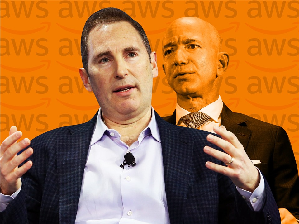 Andy Jassy sẽ thay thế Jeff Bezos điều hành Amazon. Ảnh: AFP
