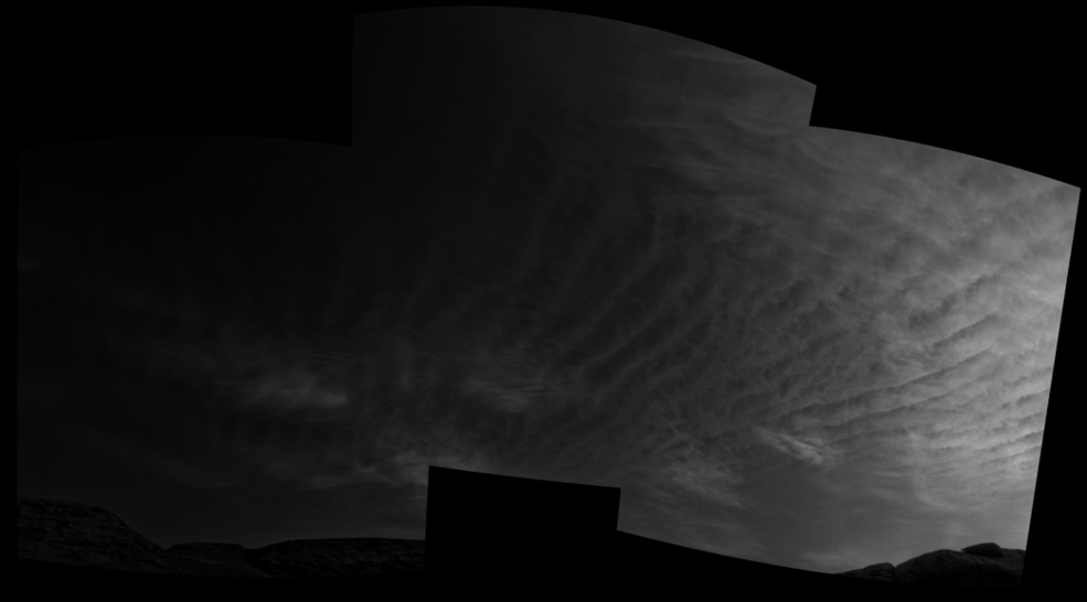 Mây trên sao Hỏa. Ảnh: NASA