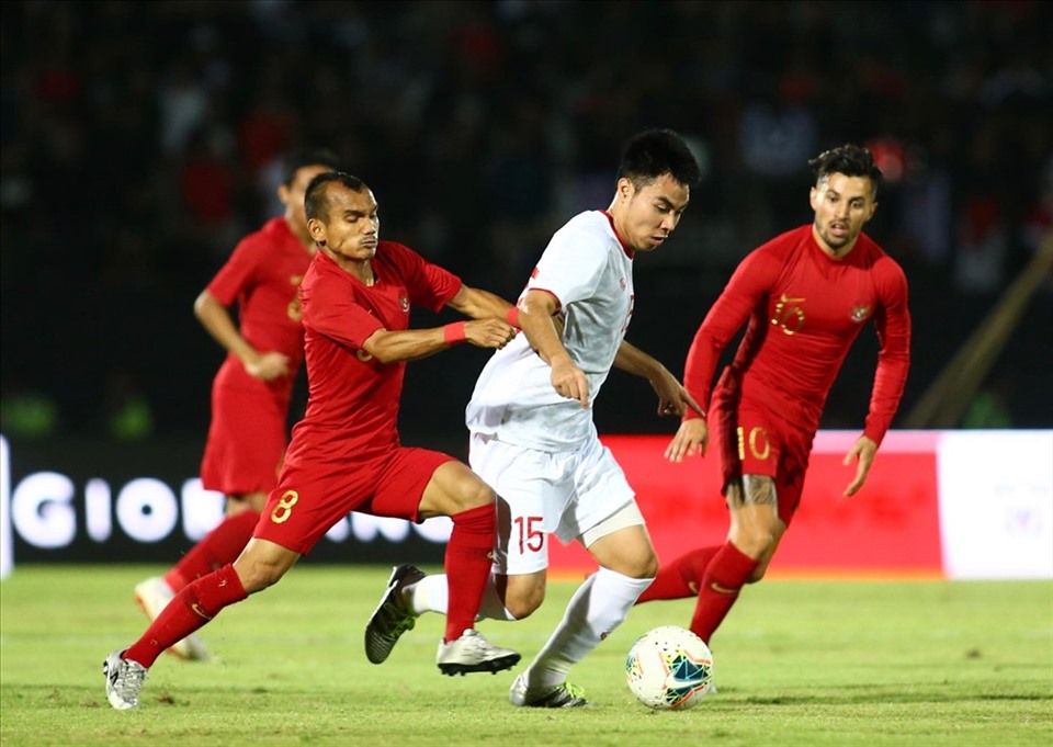 Đội tuyển Việt Nam đã có chiến thắng 3-1 ở trận lượt đi. Ảnh: Minh Tùng
