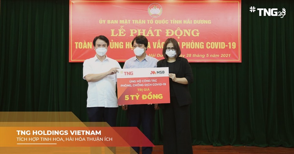 Kịp thời ủng hộ Hải Dương chống dịch. Ảnh: TNG Holdings Vietnam.