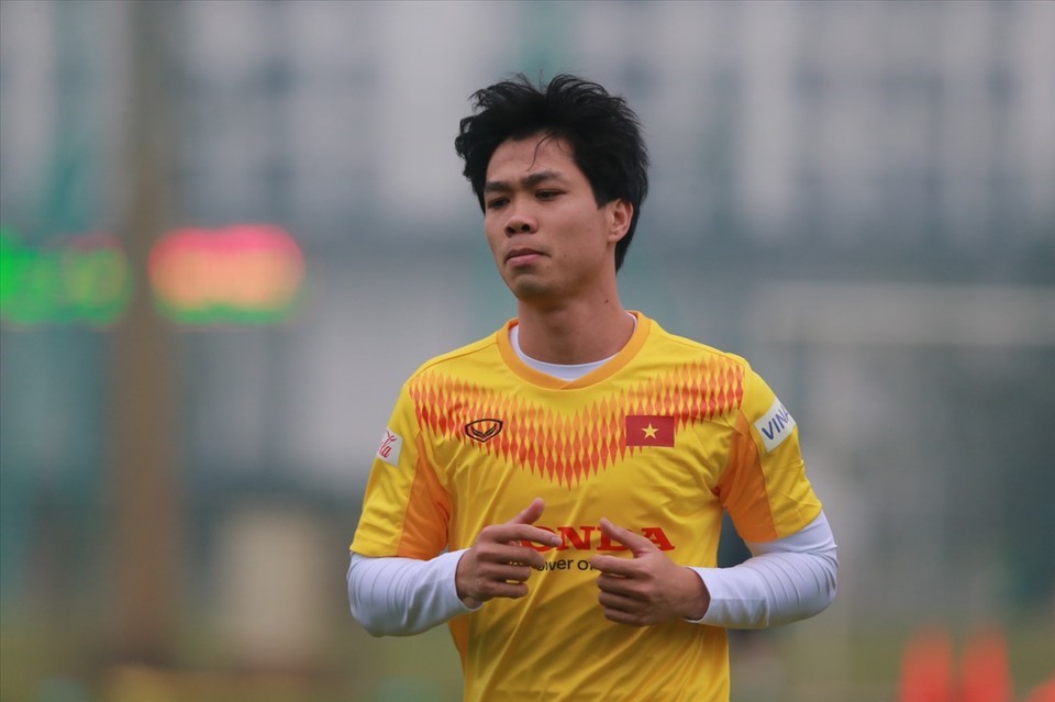 Công Phượng trong đợt tập trung của đội tuyển Việt Nam cuối năm 2020. Ảnh: Thanh Xuân