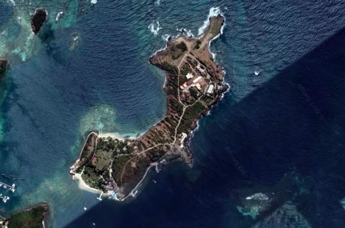 Melinda Gates thuê đảo Calivigny ở Grenada để tránh báo chí. Ảnh: Google Earth.