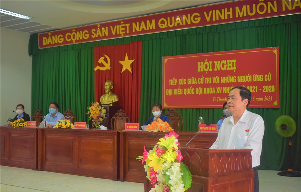 Phó Chủ tịch Thường trực Quốc hội Trần Thanh Mần - trình bày chương trình hành động nếu trúng cử ĐBQH khóa XV. Ảnh: Th.N