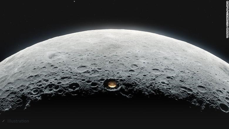 Hình minh họa Kính viễn vọng Vô tuyến Miệng núi lửa Mặt trăng. Ảnh: NASA
