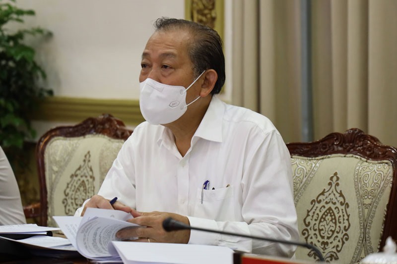Phó Thủ tướng Thường trực Trương Hoà Bình tại cuộc họp.