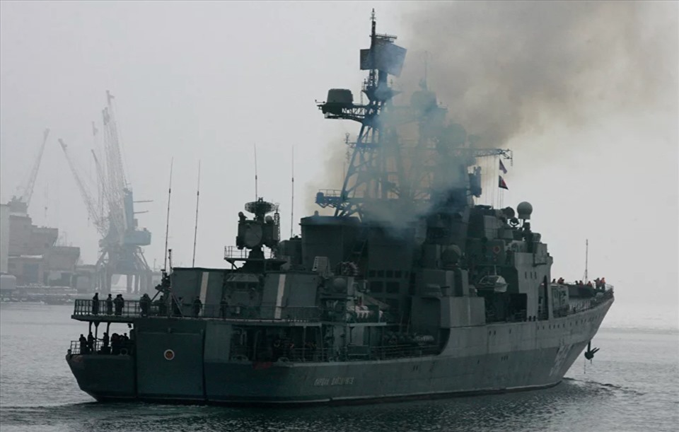Khinh hạm Nguyên soái Shaposhnikov. Ảnh: BQP Nga/Sputnik