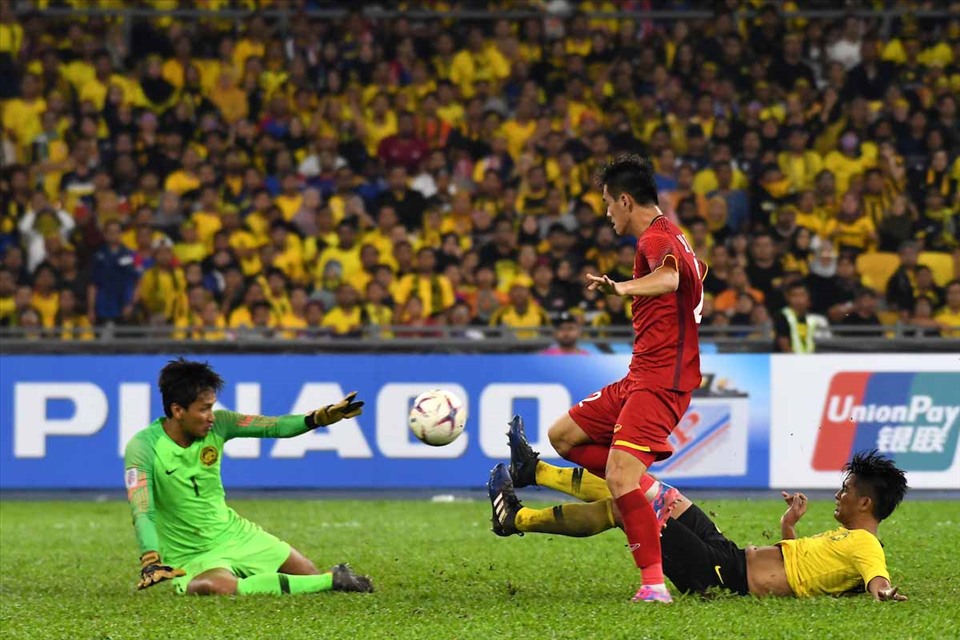 Tuyển Việt Nam từng đánh bại Malaysia tỉ số 1-0 ở trận lượt đi. Ảnh: AFF