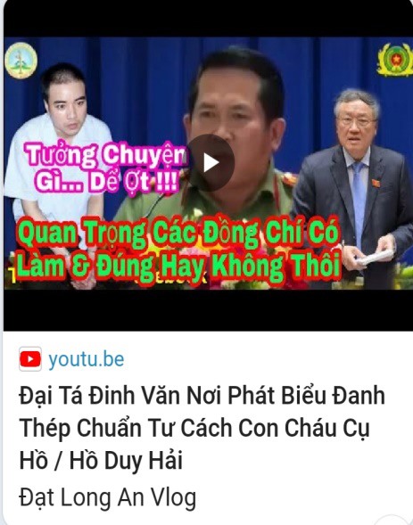 Hình ảnh kênh Youtube được xác định là mạo danh Giám đốc Công an tỉnh An Giang. Ảnh: CA An Giang