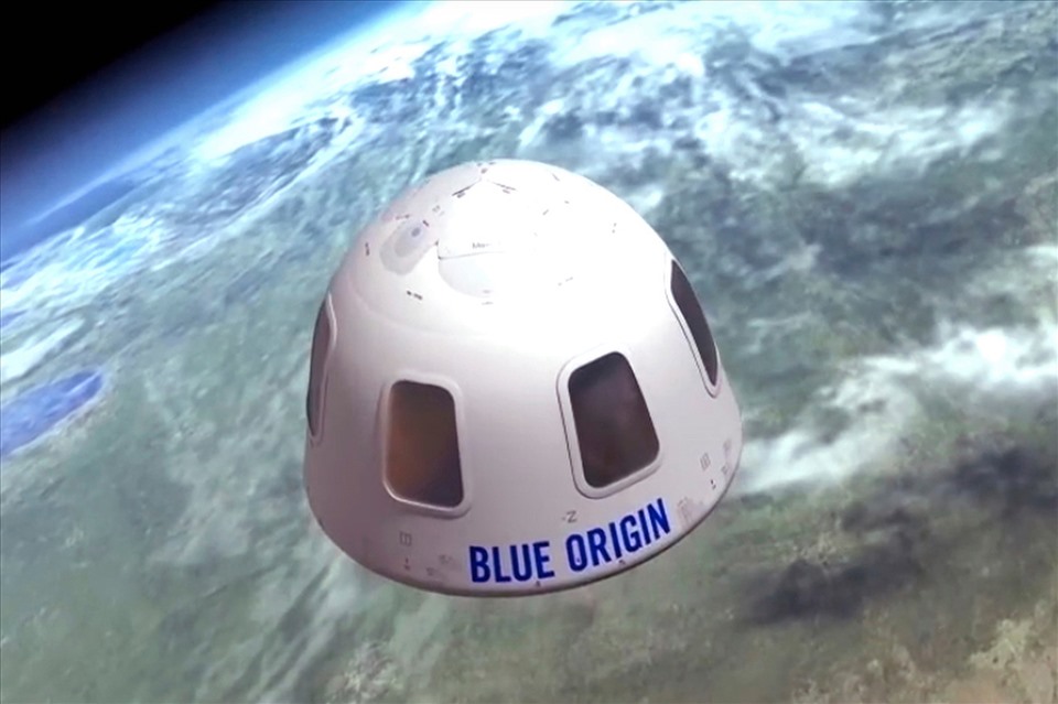 Hình ảnh tàu vũ trụ của công ty Blue Origin trong không gian. Ảnh: Blue Origin