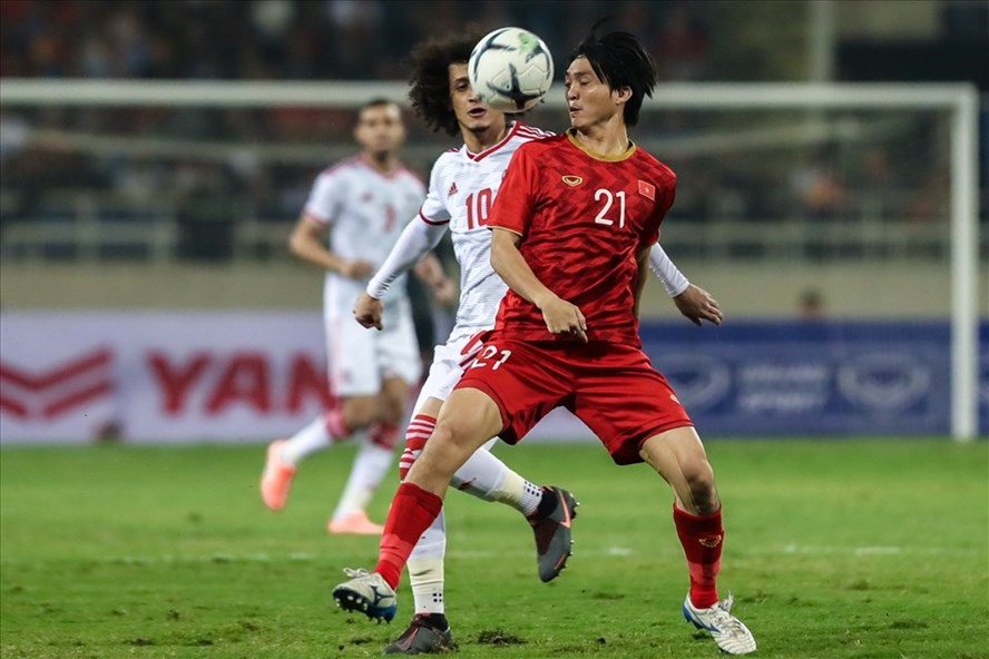 Đội tuyển Việt Nam thắng UAE 1-0 ở trận lượt đi vòng loại World Cup 2022. Ảnh: Sơn Tùng