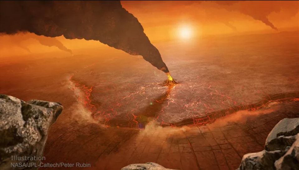 Minh hoạ núi lửa trên sao Kim. Ảnh: NASA