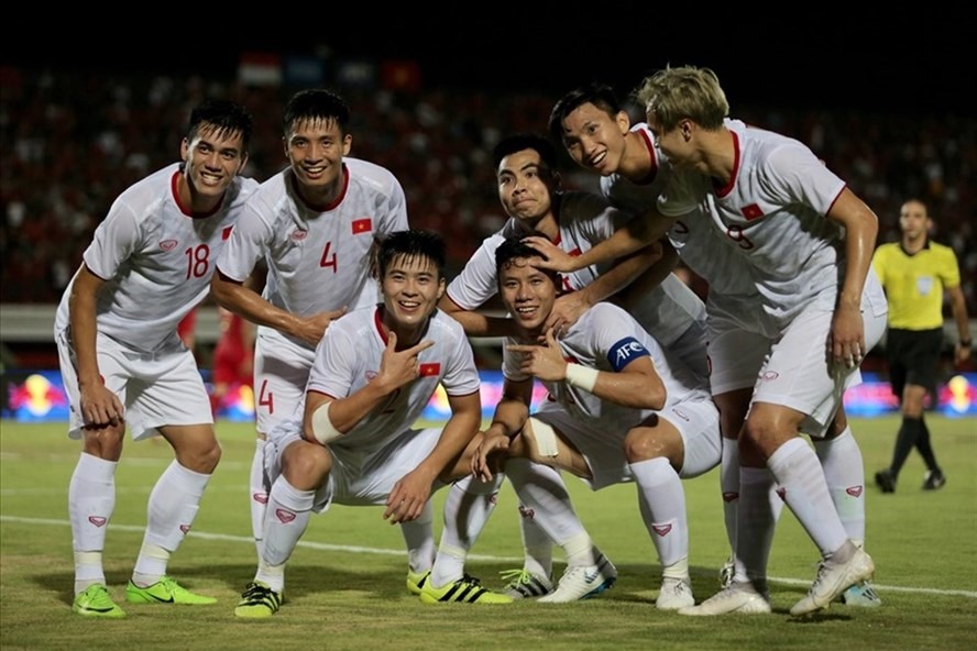 Đội tuyển Việt Nam trong chiến thắng trước Indonesia ở lượt đi Vòng loại World Cup 2022. Ảnh: Minh Tùng