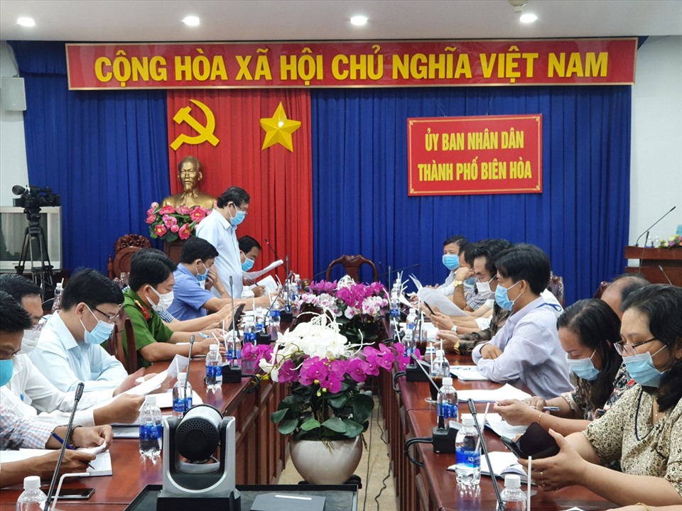 UBND TP.Biên Hoà họp khẩn. Ảnh: Minh Châu