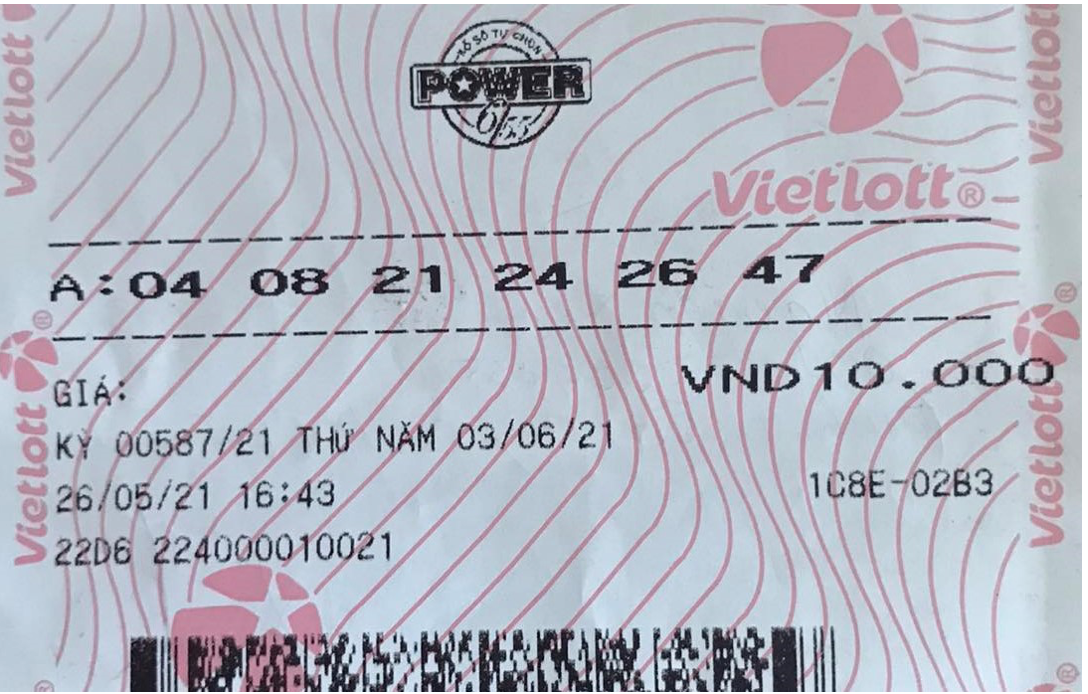 Ảnh vé trúng thưởng Jackpot