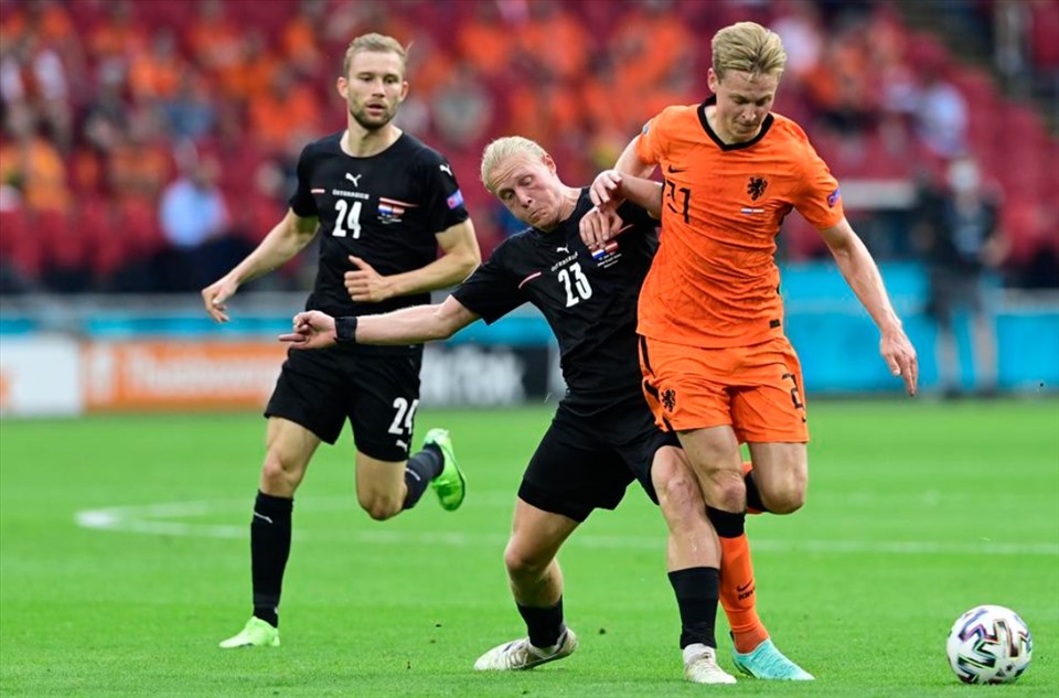 Các cầu thủ Áo thiếu sức mạnh và không thể tạo được sự liền mạch để gây khó dễ cho Hà Lan. Ảnh: UEFA