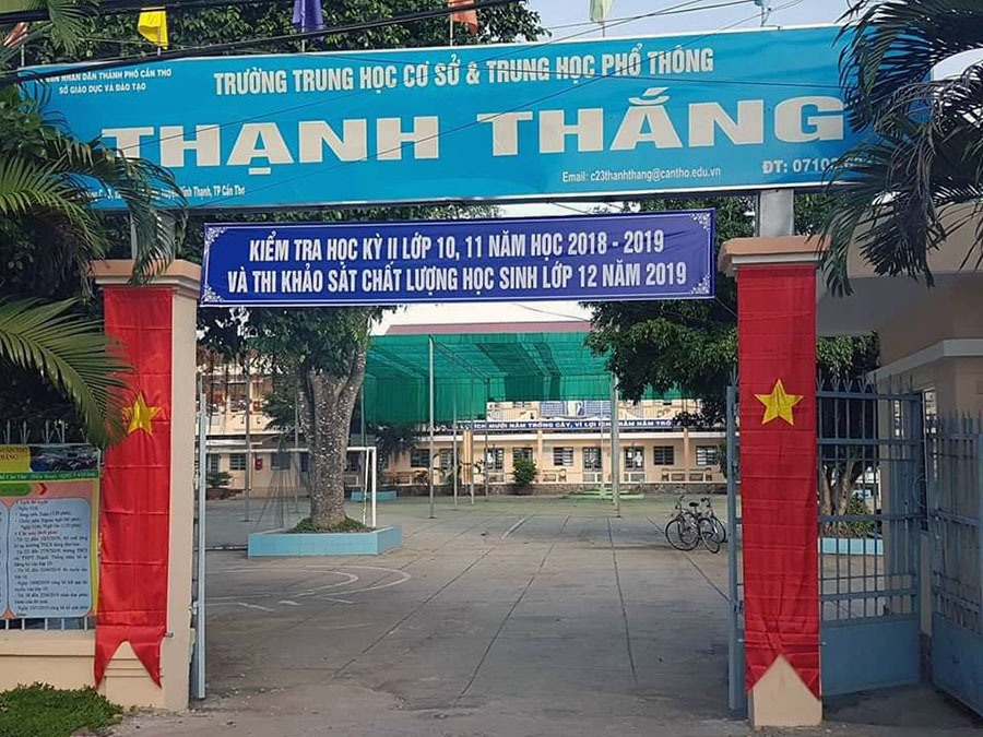 Trường THCS&THPT Thạnh Thắng, nơi bà Thảo từng làm Hiệu trưởng. Ảnh: H.T.