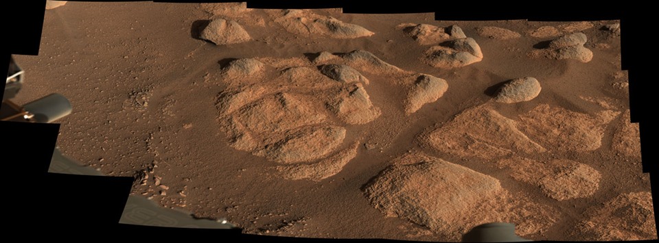 Những tảng đá sao Hỏa được tàu Perseverance chụp ngày 24.7. Ảnh: NASA