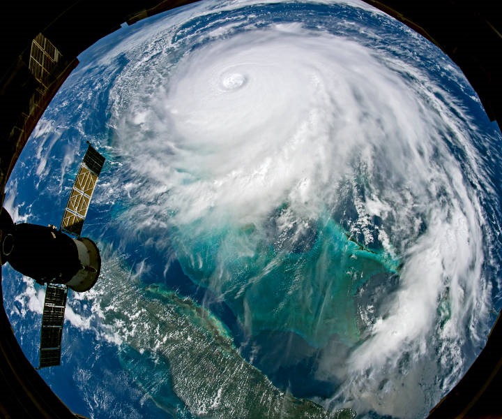 Bão Dorian năm 2019 chụp từ Trạm Vũ trụ Quốc tế. Ảnh: NASA