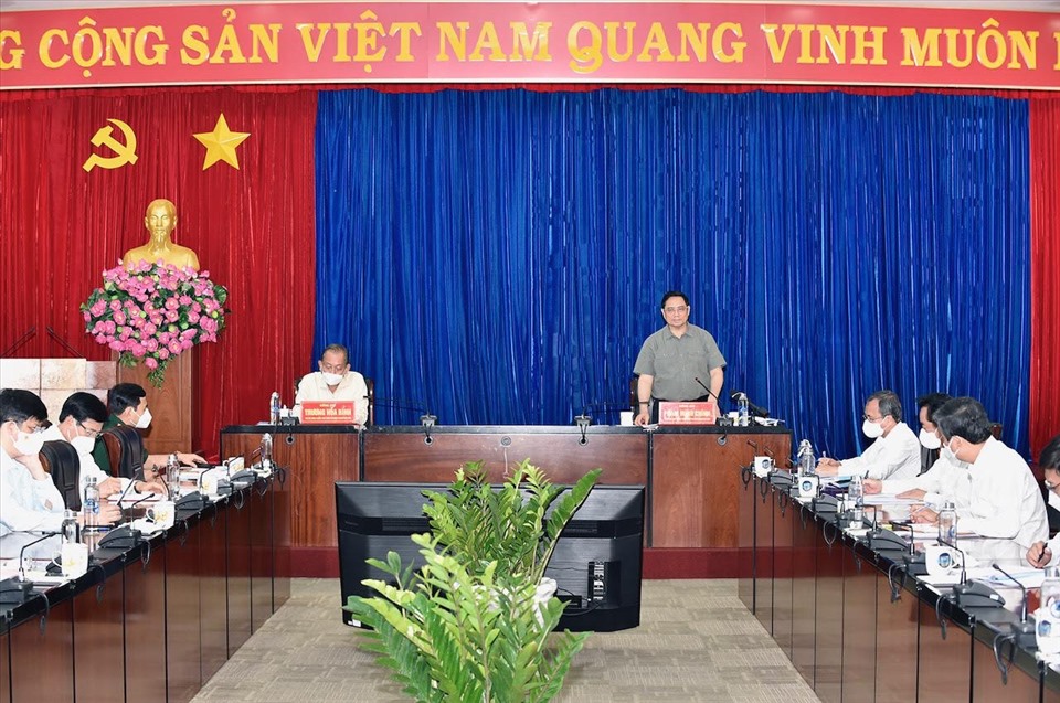 Thủ tướng Phạm Minh Chính phát biểu tại cuộc họp. Ảnh: Mai Xuân