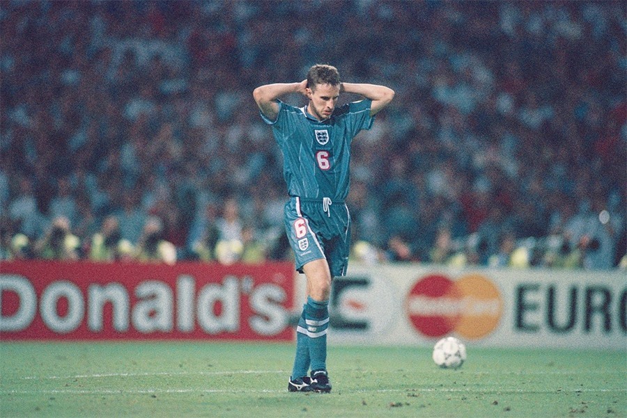 Gareth Southgate là tội đồ của người Anh tại EURO 1996. Ông hiện đang là huấn luyện viên trưởng tuyển Anh. Ảnh: T.L