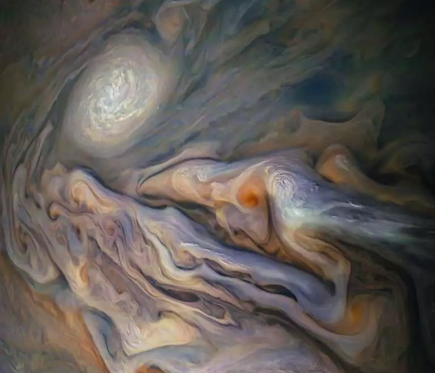 Các dải mây tuyệt đẹp của sao Mộc. Ảnh: NASA