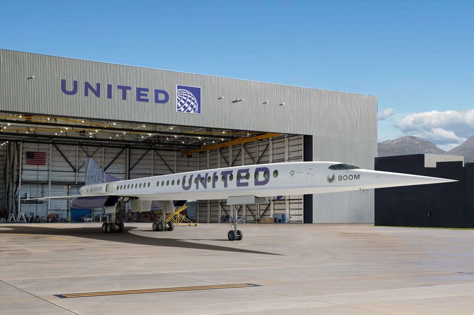 Máy bay siêu thanh tương lai United-Boom. Ảnh: Boom Aviation
