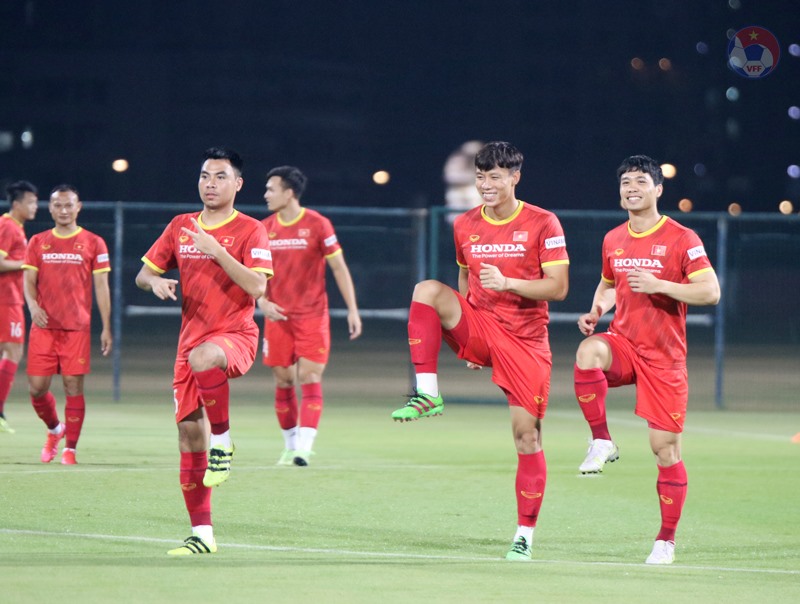 Đội tuyển Việt Nam ráo riết chuẩn bị cho trận đấu gặp Indonesia. Ảnh: VFF