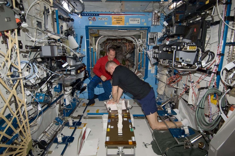Các phi hành gia trên Trạm Vũ trụ Quốc tế ISS. Ảnh: NASA