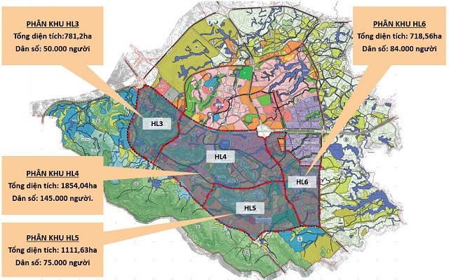 Các quy hoạch phân khu đô thị vệ tinh Hòa Lạc.