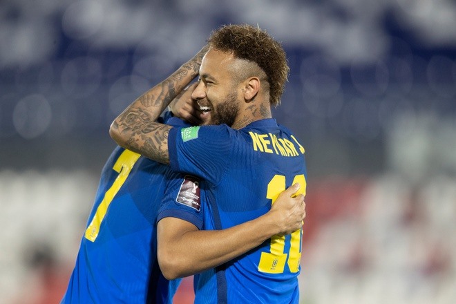 Neymar và các đồng đội đã làm tốt việc giữ lợi thế dẫn bàn để có 6 trận thắng liên tiếp tại vòng loại World Cup 2022. Ảnh: AFP