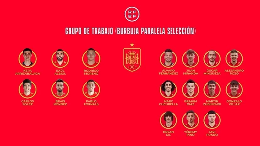 Đội tuyển Tây Ban Nha đã sẵn sàng phương án nếu có thêm những ca mắc mới trong đội hình. Ảnh: RFEF
