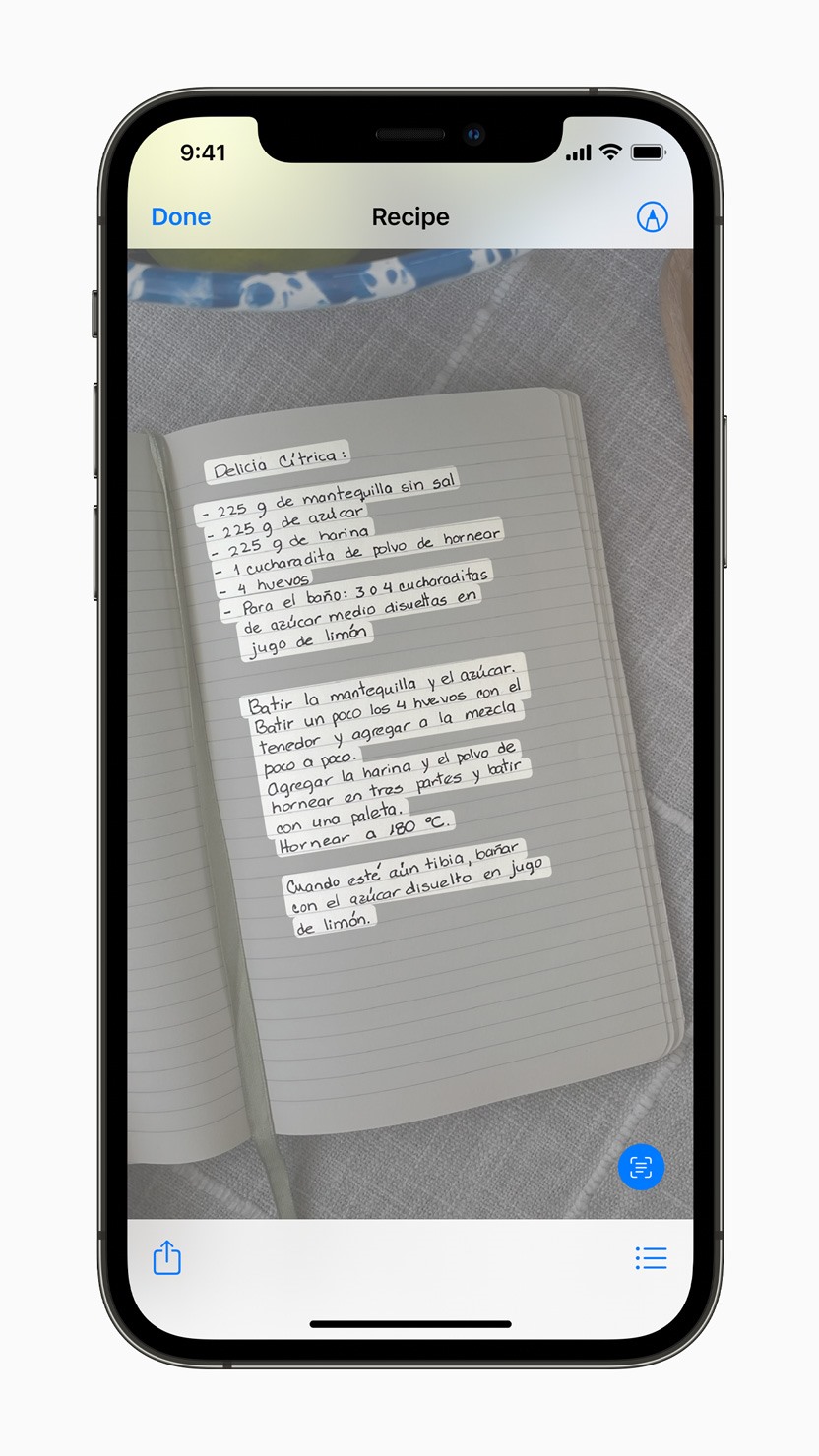 Tính năng Live Text trên iOS 15 (Ảnh: Apple)