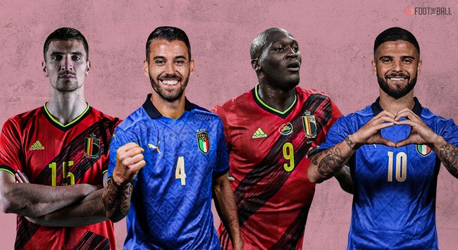 Những ngôi sao của Bỉ và Italia sẽ đối đầu ở tứ kết EURO 2020. Ảnh: foottheball