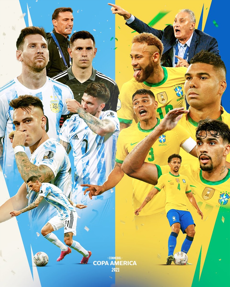 Argentina cùng Messi đứng trước thử thách khổng lồ khi đối đầu Brazil. Ảnh: Copa America