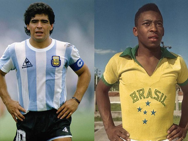 Maradona và Pele chưa một lần nâng cúp Copa America. Ảnh: AFP.