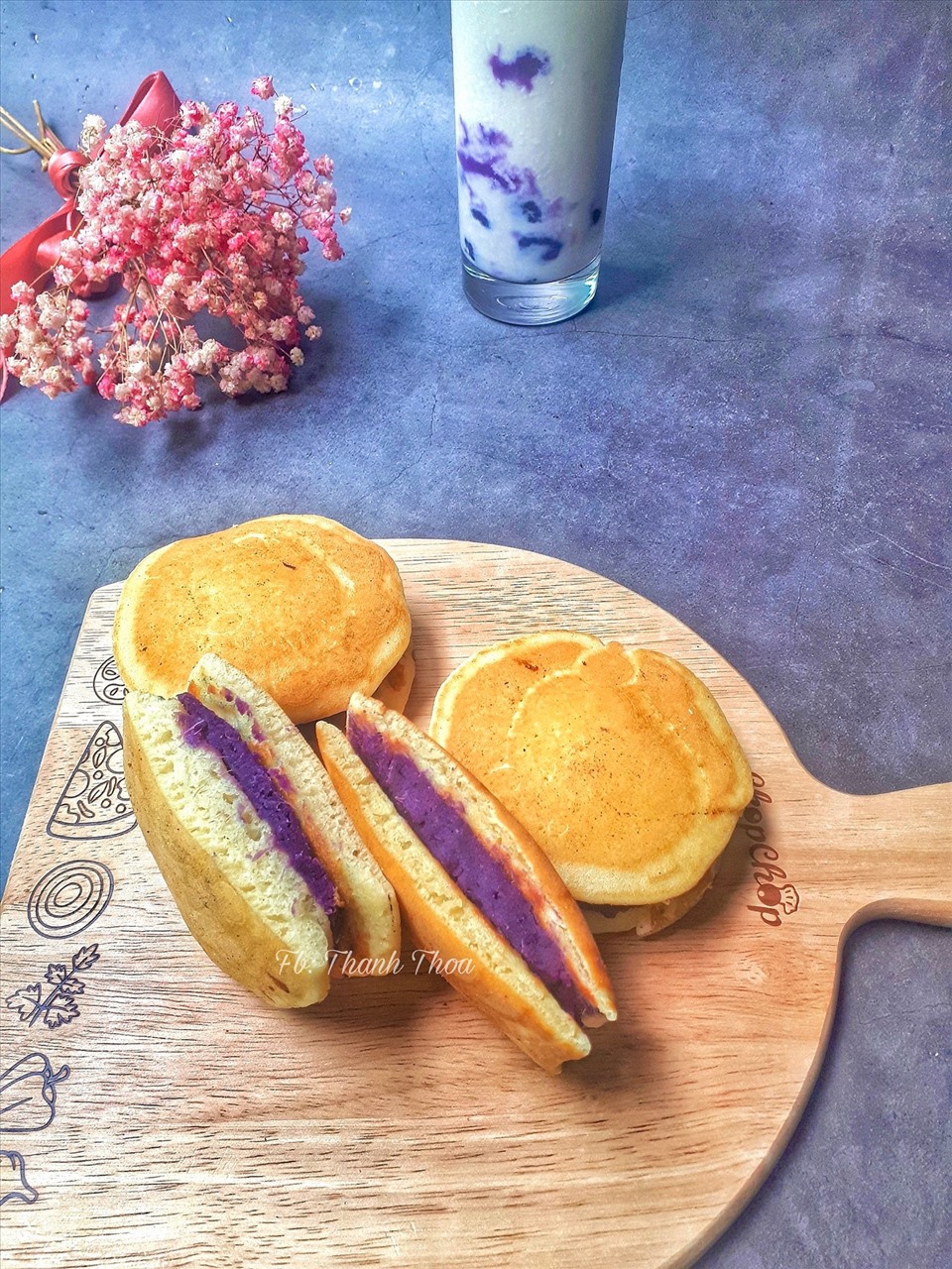 Món bánh Doremon khoai lang tím của chị Thanh Thoa. Ảnh: Thanh Thoa
