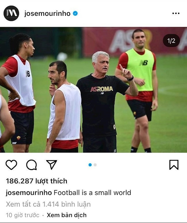 Dòng trạng thái đầy tính răn đe của Mourinho. Ảnh: Instagram.