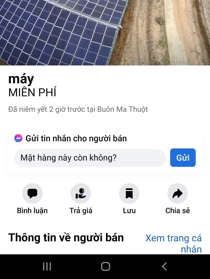 Các dự án điện mặt trời ở Đắk Lắk được rao bán công khai trên mạng xã hội Facebook. Ảnh: Bảo Trung