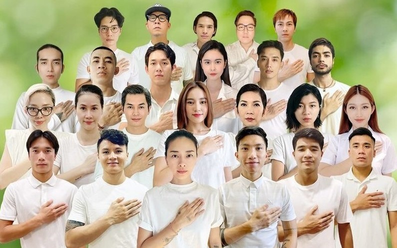 Nhiều nghệ sĩ, cầu thủ bóng đá Việt Nam kêu gọi ủng hộ Quỹ tiếp sức. Ảnh: LĐ