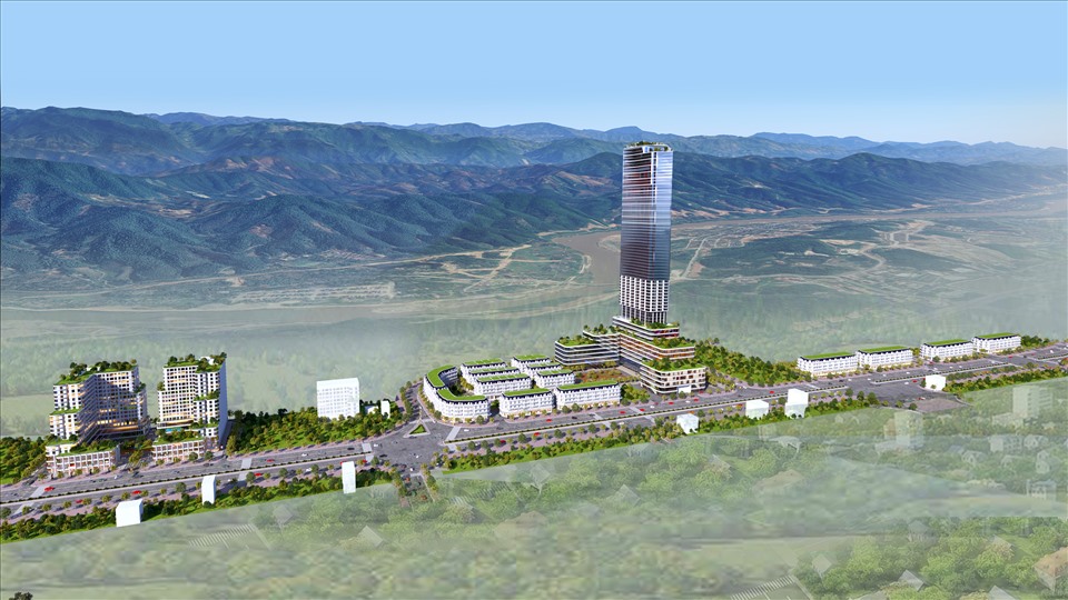 Phối cảnh tổng thể dự án xây dựng Khu nhà ở thương mại và các công trình hỗn hợp – dịch vụ, Khu đô thị mới Lào Cai - Cam Đường, thành phố Lào Cai. Nguồn: T&T