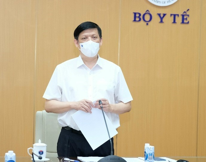 Bộ trưởng Nguyễn Thanh Long phát biểu tại cuộc họp. Ảnh: Bộ Y tế