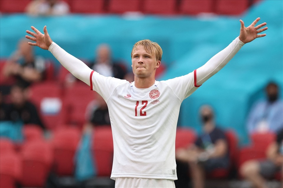 Tuyển Đan Mạch tạo nên chiến thắng đậm nhất ở vòng 16 đội trước Xứ Wales. Ảnh: EURO 2020.
