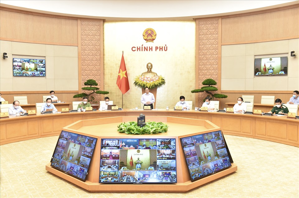 Thủ tướng Chính phủ Phạm Minh Chính chủ trì phiên họp. Ảnh VGP