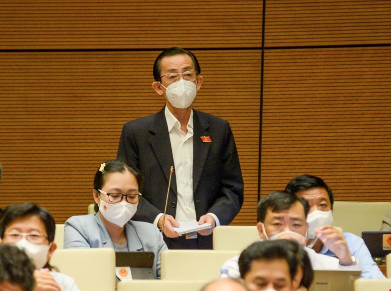 Đại biểu Trần Hoàng Ngân - Đoàn ĐBQH Tp. Hồ Chí Minh phát biểu tại phiên thảo luận. Ảnh Quốc hội
