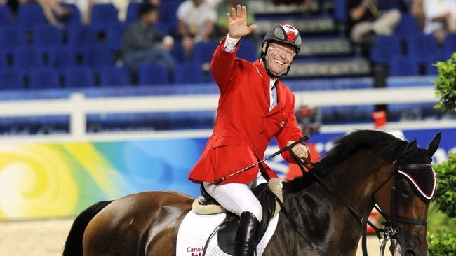 Vận động viên cưỡi ngựa Ian Millar dự đến 10 kỳ Olympic từ năm 1972 đến 2012. Ảnh: AFP.