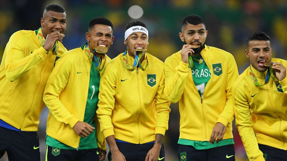 U23 Brazil đã thắng Đức để giành Huy chương vàng môn bóng đá nam Olympic Tokyo 2016. Ảnh: AFP.