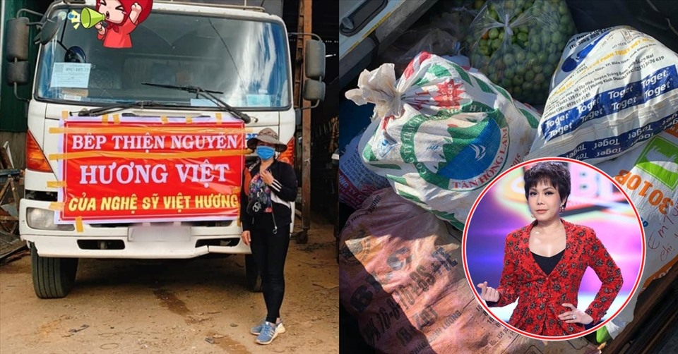 Chuyến xe từ thiện của Việt Hương. Ảnh: NSCC.