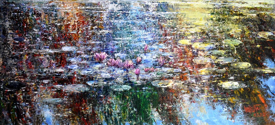 Tranh “Ban Mai” của họa sĩ Ngụy Đình Hà gửi tham gia chương trình là một bức tranh hồ nước buổi sáng sớm. Đã bán giá 40 triệu đồng.