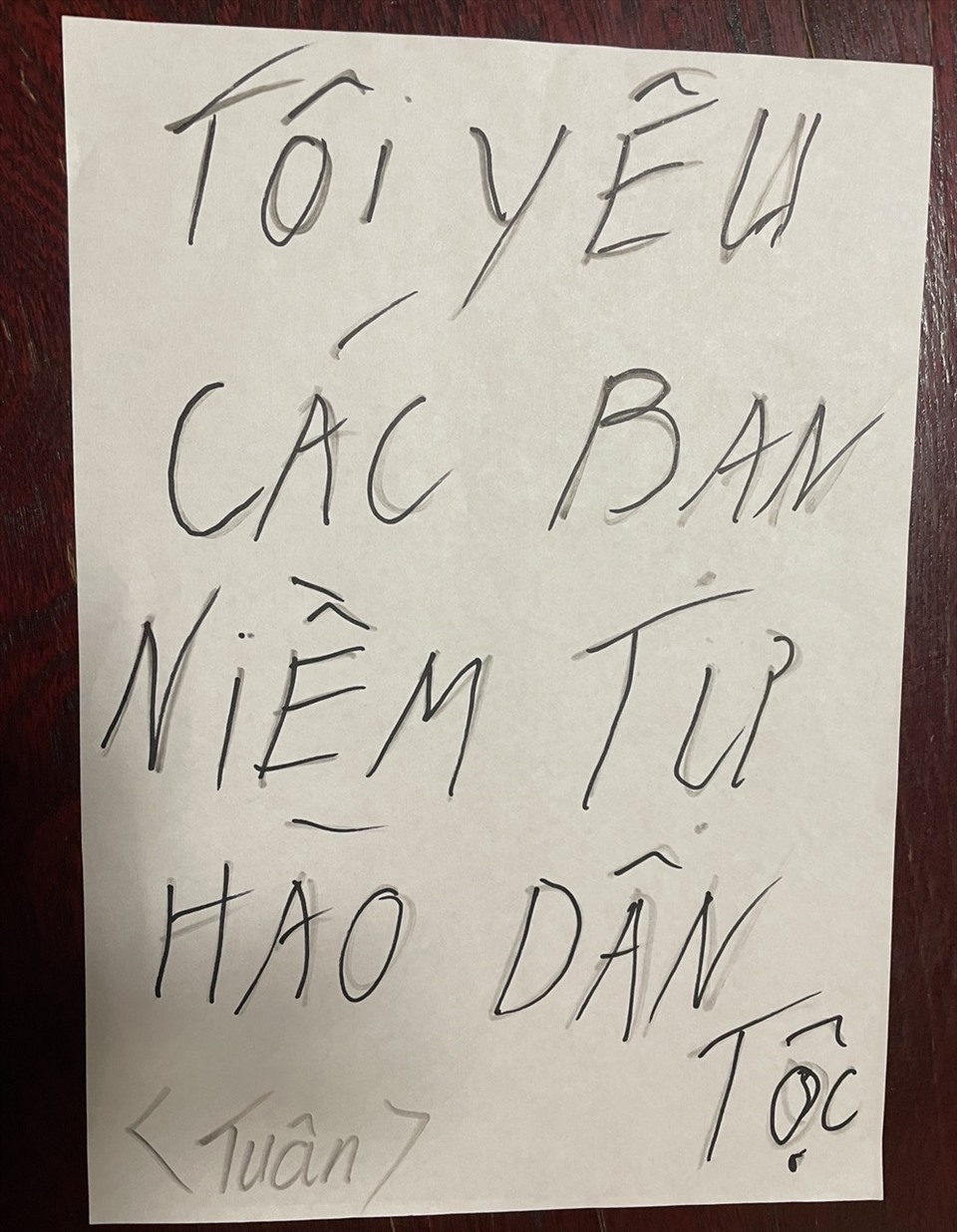 Lời nhắn gửi yêu thương đến đoàn thể thao Việt Nam thi đấu tại Olympic Tokyo 2020. Ảnh: TTVN